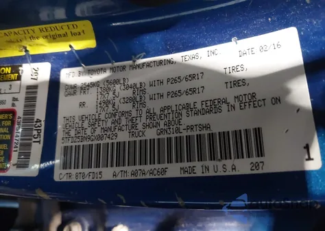 2016 Toyota Tacoma Trd Sport из США, поврежденный, VIN 5TFDZ5BN9GX007429